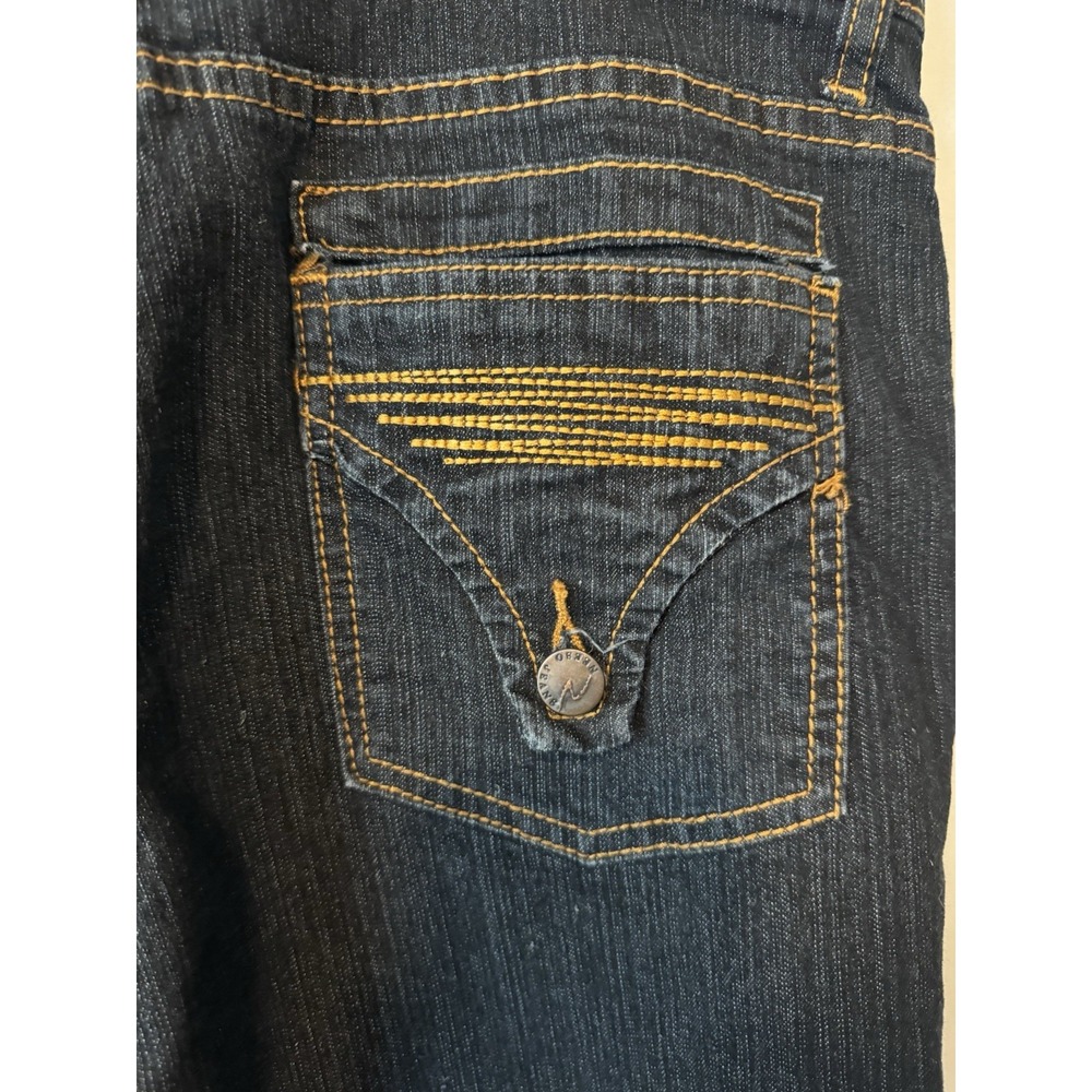 Vintage 2000's Y2K Low Rise Flare Jeans Dark Wash Button Pockets Stretch Sz 13 - Picture 6 of 10
